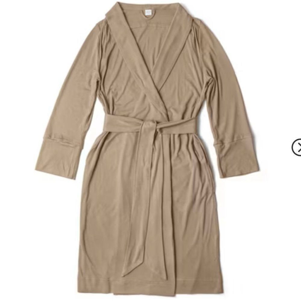 NWT Goumi Kids Mom Sandstone Robe XS/S Bamboo Organic Cotton Tan Nuetral